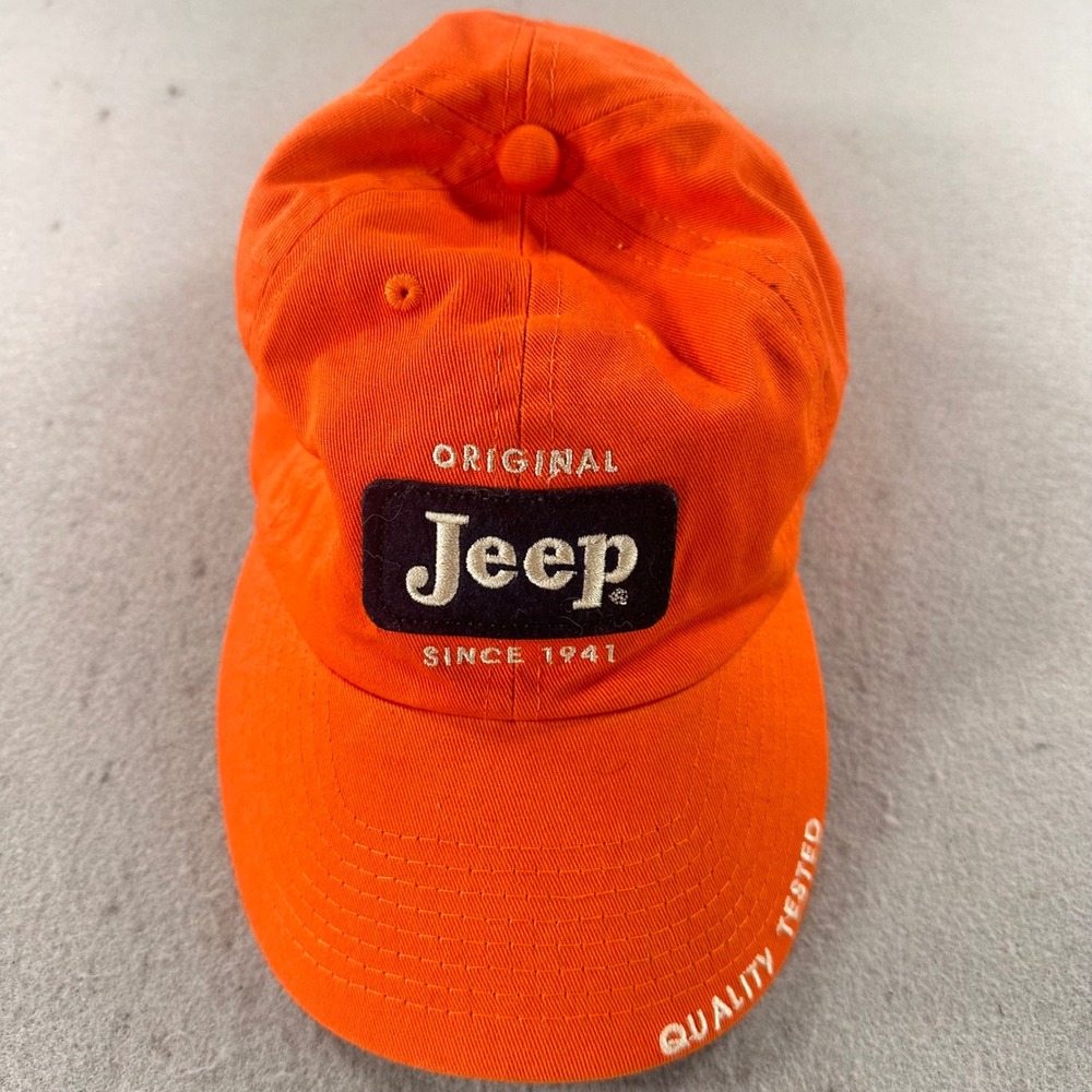 Jeep Original Since 1941 Orange Baseball Cap Hat Off Road Durability Adjustable